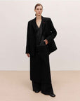 THE ARTM Women's Oversized Blazer Suit Set - Wide Shoulder Wool Jacket with Vest