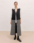 THE ARTM Women's Oversized Blazer Suit Set - Wide Shoulder Wool Jacket with Vest