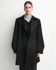 THE ARTM Women's Oversized Trench Coat - Double Breasted Wool Blend with Belt