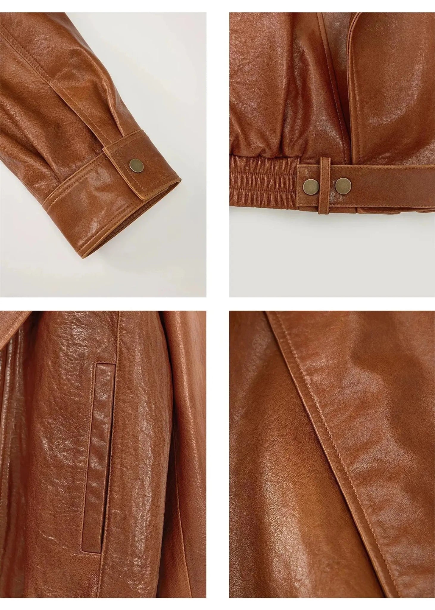 THE ARTM Women’s Sheepskin Leather Jacket, Lightweight, Vintage Double Lapel StyleFirelady Fur