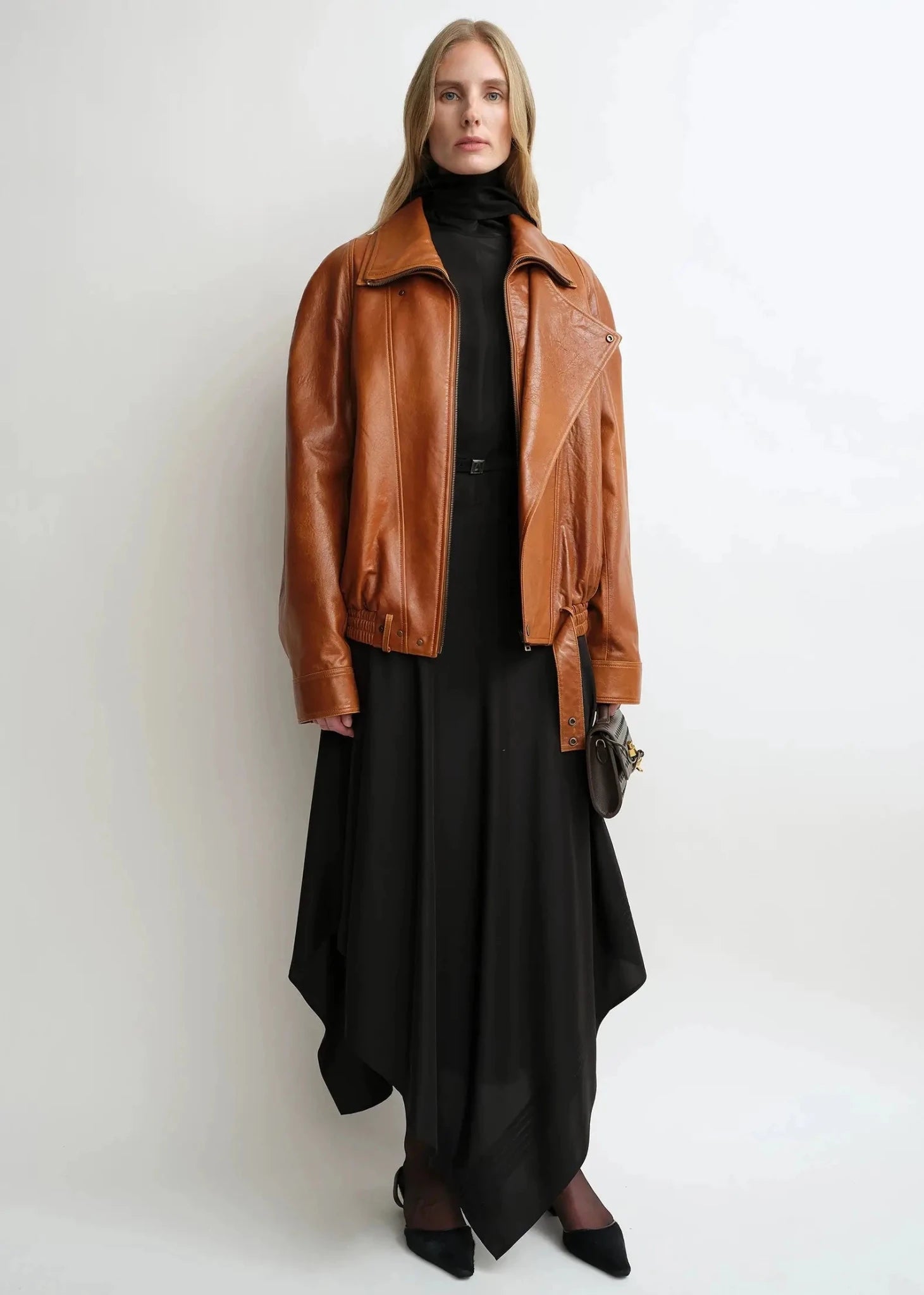 THE ARTM Women’s Sheepskin Leather Jacket, Lightweight, Vintage Double Lapel StyleFirelady Fur