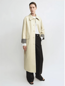 THE ARTM Women's Waxed Cotton Trench Coat - Long Belted Jacket with Plaid Lining