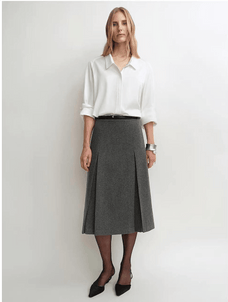 THE ARTM Women's Wool Suit Set - Fitted Blazer & A - Line Skirt - variant_title