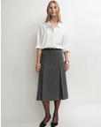 THE ARTM Women's Wool Suit Set - Fitted Blazer & A - Line Skirt - variant_title