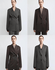 THE ARTM Wool & Silk Blend Oversized Suit Set - Wrinkle - Resistant Blazer & Trousers - variant_title