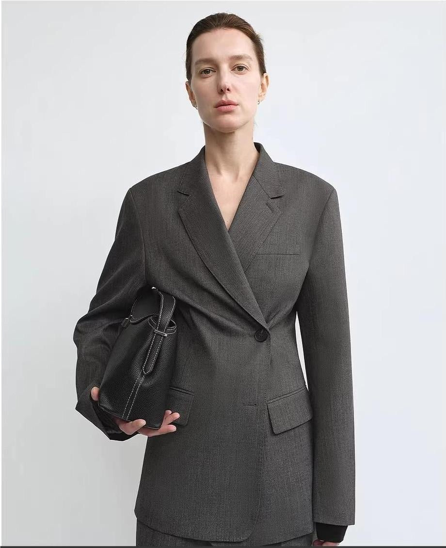 THE ARTM Wool & Silk Blend Oversized Suit Set - Wrinkle - Resistant Blazer & Trousers - variant_title