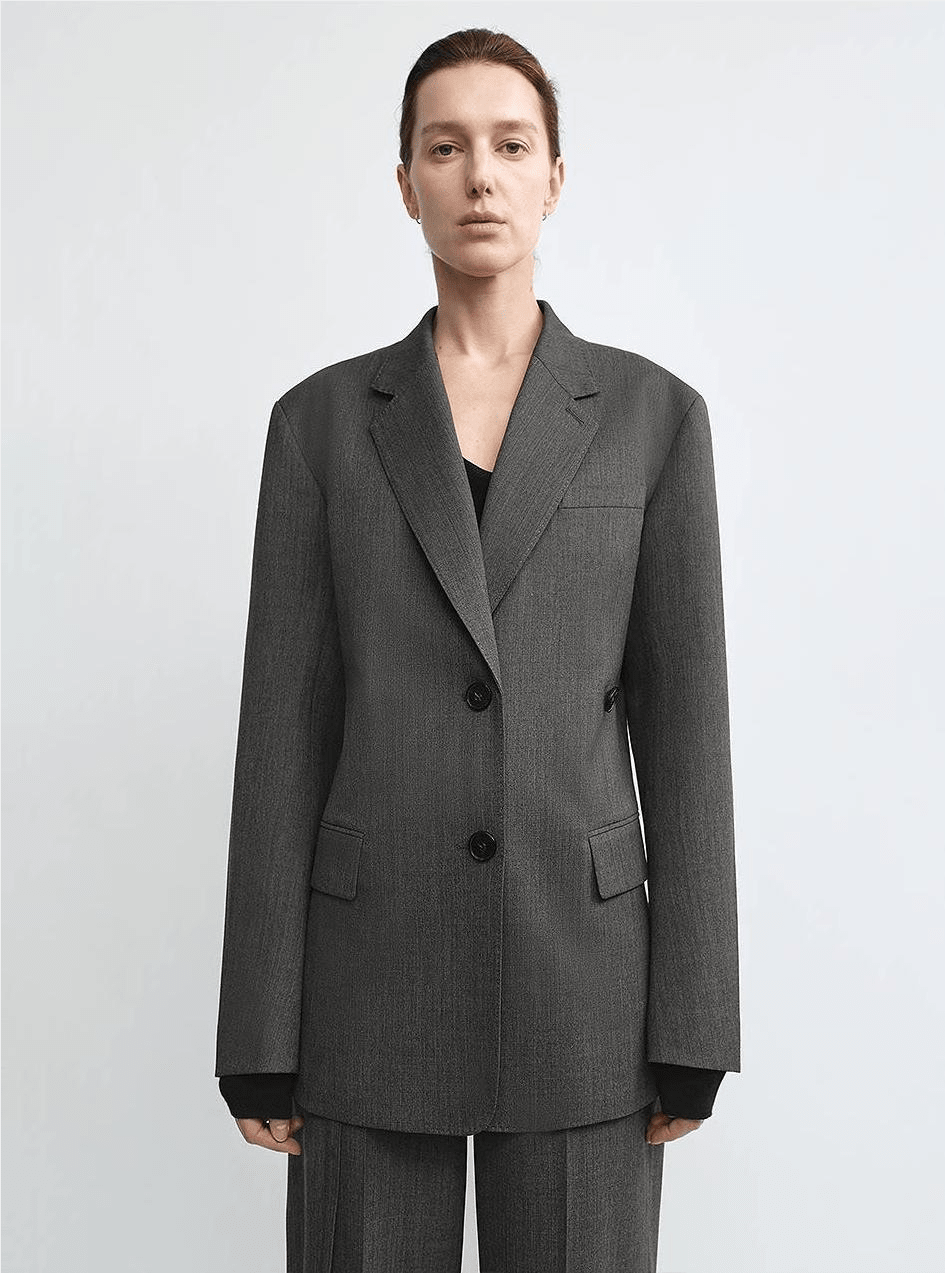 THE ARTM Wool & Silk Blend Oversized Suit Set - Wrinkle - Resistant Blazer & Trousers - variant_title