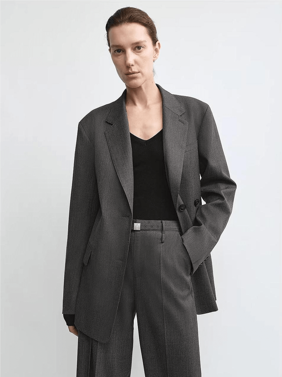THE ARTM Wool & Silk Blend Oversized Suit Set - Wrinkle - Resistant Blazer & Trousers - variant_title