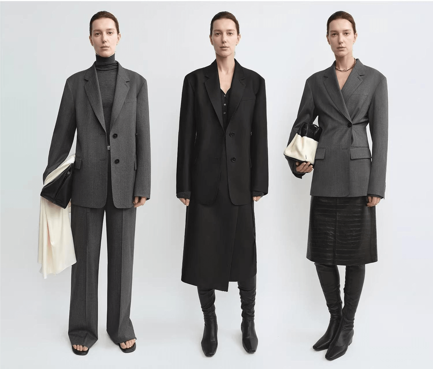 THE ARTM Wool & Silk Blend Oversized Suit Set - Wrinkle - Resistant Blazer & Trousers - variant_title