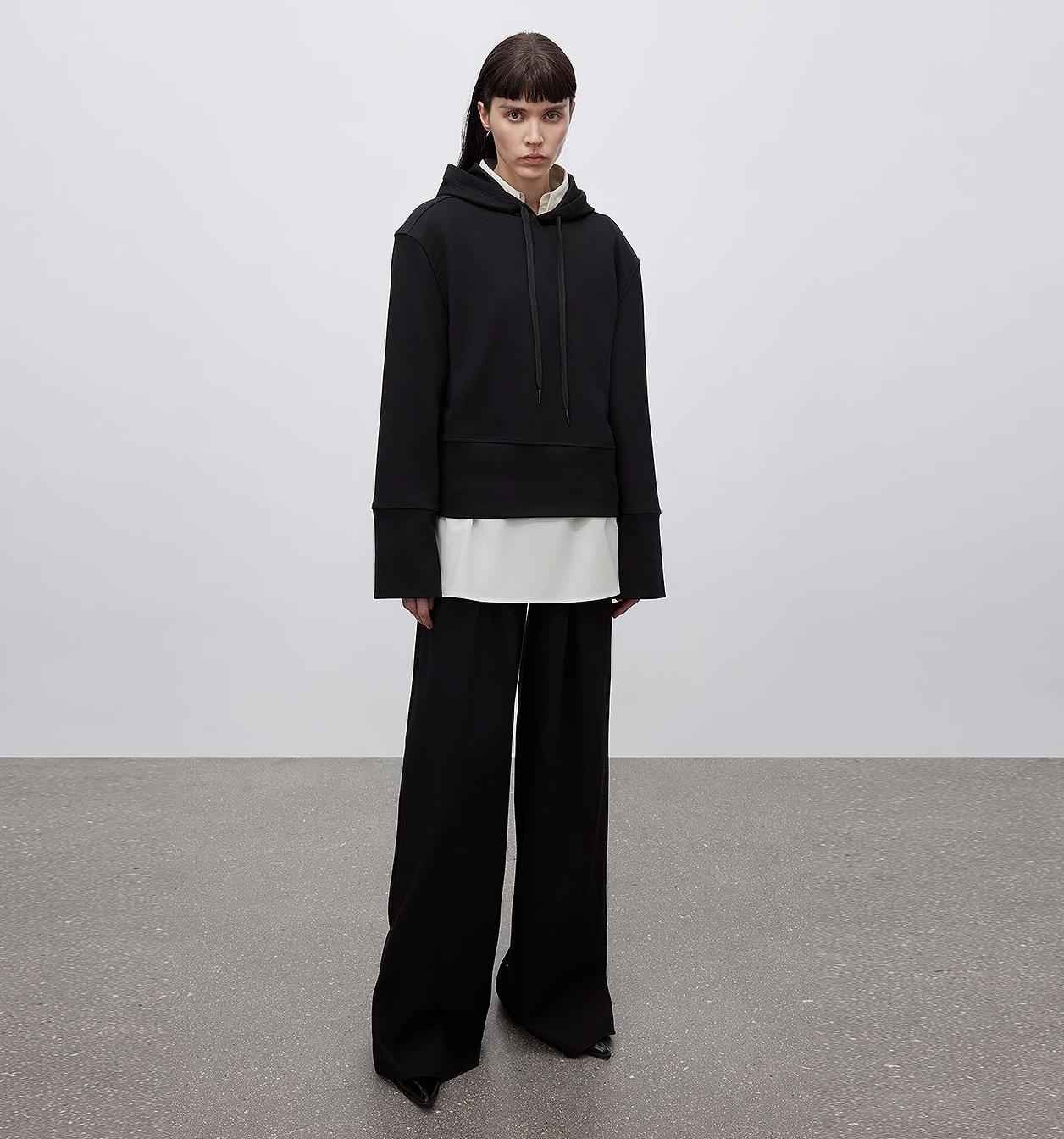 "Time Travel" Short Hooded Sweatshirt for Women, Sports Style Set, Autumn and Winter Casual Sweatpants with Straight - Leg and Draped Fit - variant_title