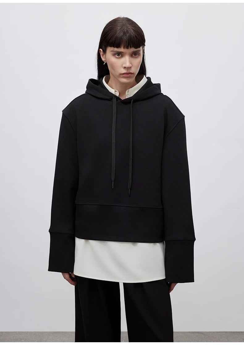 "Time Travel" Short Hooded Sweatshirt for Women, Sports Style Set, Autumn and Winter Casual Sweatpants with Straight - Leg and Draped Fit - variant_title