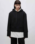 "Time Travel" Short Hooded Sweatshirt for Women, Sports Style Set, Autumn and Winter Casual Sweatpants with Straight - Leg and Draped Fit - variant_title