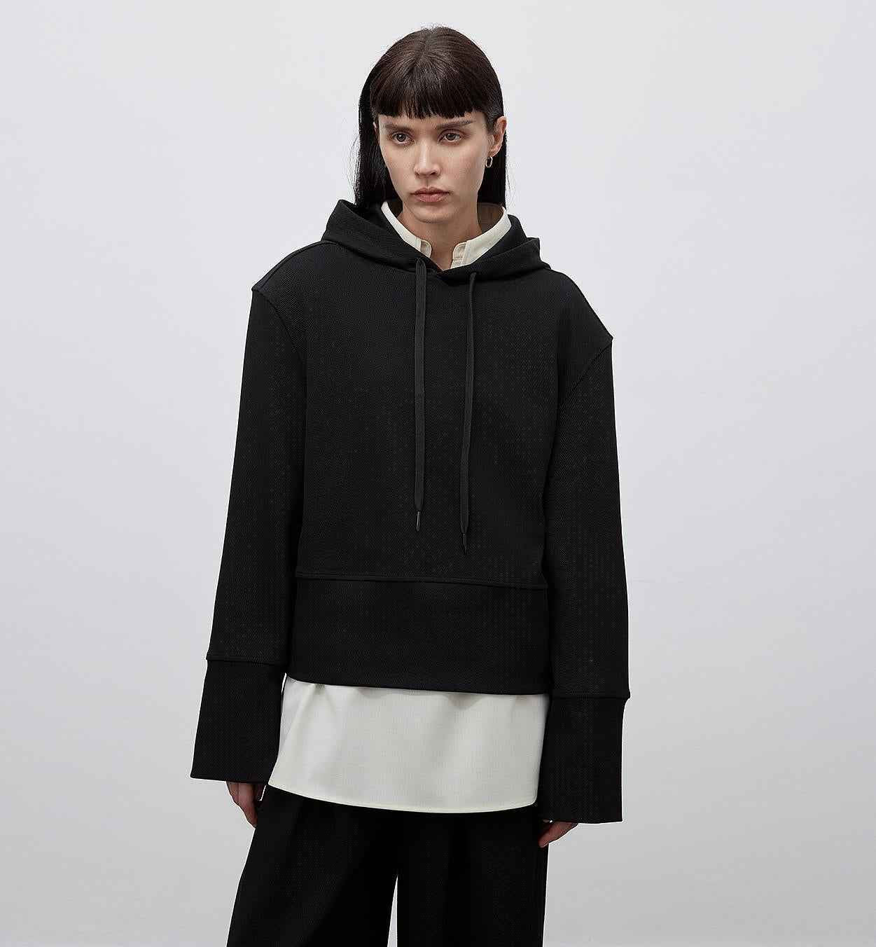 "Time Travel" Short Hooded Sweatshirt for Women, Sports Style Set, Autumn and Winter Casual Sweatpants with Straight - Leg and Draped Fit - variant_title