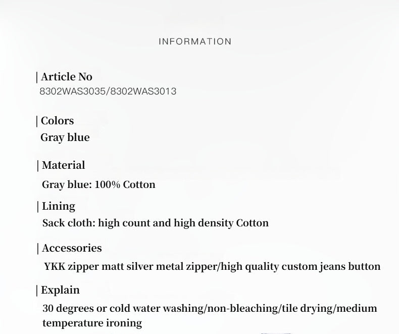 TOP grade long - staple cotton basic micro - stacked straight jeans - variant_title