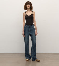TOP grade long - staple cotton basic micro - stacked straight jeans - variant_title
