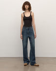 TOP grade long - staple cotton basic micro - stacked straight jeans - variant_title
