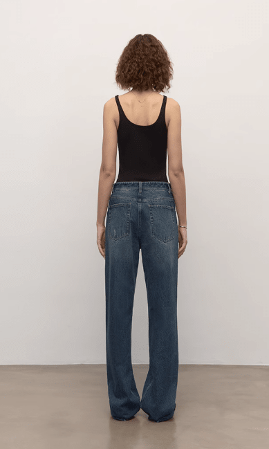 TOP grade long - staple cotton basic micro - stacked straight jeans - variant_title