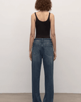 TOP grade long - staple cotton basic micro - stacked straight jeans - variant_title