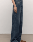 TOP grade long - staple cotton basic micro - stacked straight jeans - variant_title