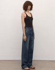 TOP grade long - staple cotton basic micro - stacked straight jeans - variant_title