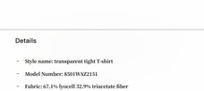Transparent patchwork acetate Tencel long sleeve T-shirt fabric details