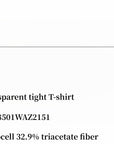 Transparent patchwork acetate Tencel temperament slim fit slim long sleeve T-shirt for women - variant_title