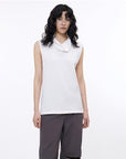 Triacetate mixed tencel high collar knitted sleeveless vest - variant_title