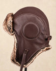 Unisex Vintage Style Genuine Sheep Leather Aviator HatFirelady Fur