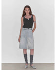 “Unruly Sonata” Neutral Style Loose Feeling Imported Washed Mid Rise Bumped Side Wide Leg Washed Denim Mid Pants - variant_title