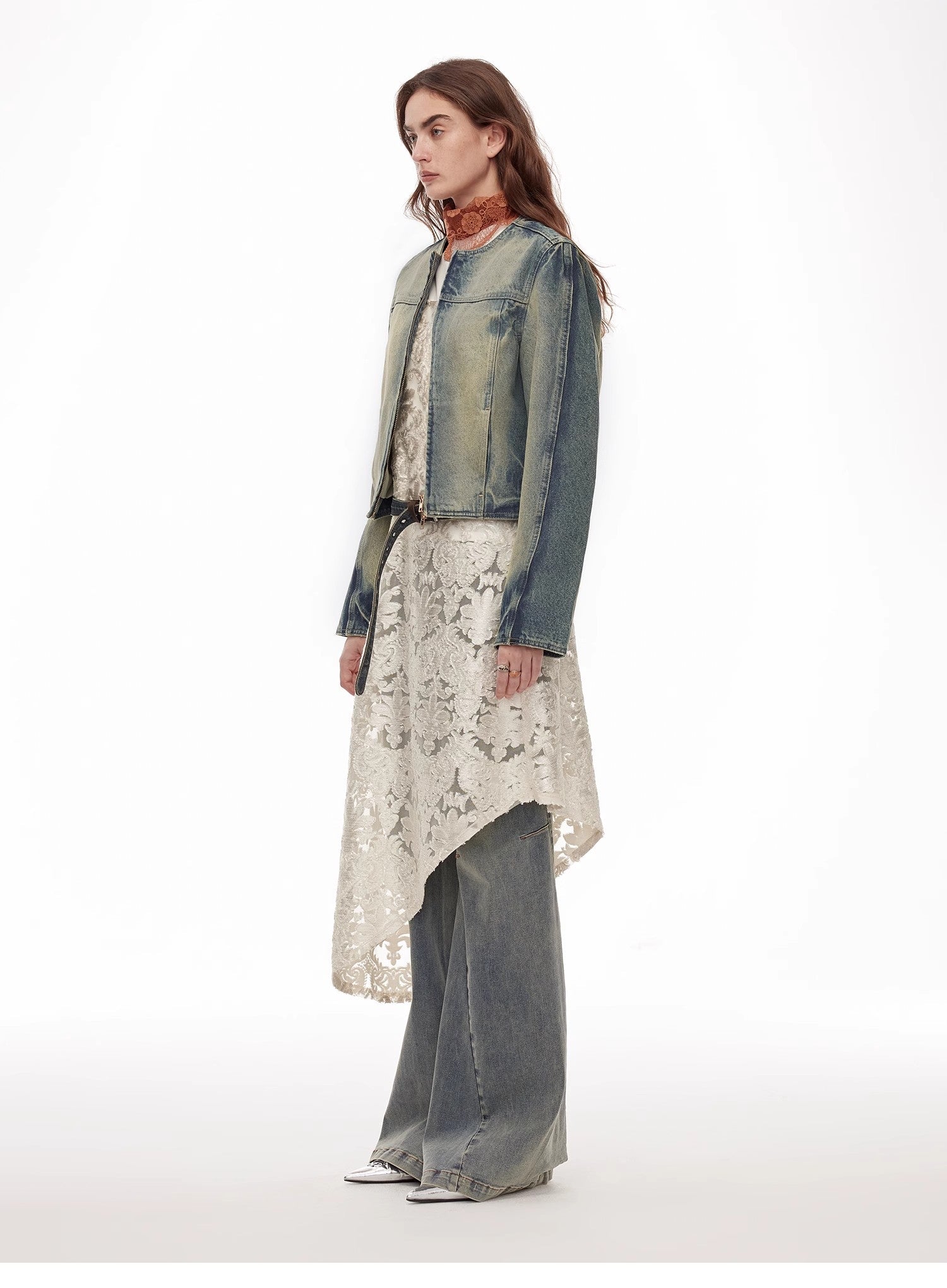 "Urban Fantasy" Retro and fashionable round neck short style comfortable slimming fragrance style denim jacket - variant_title