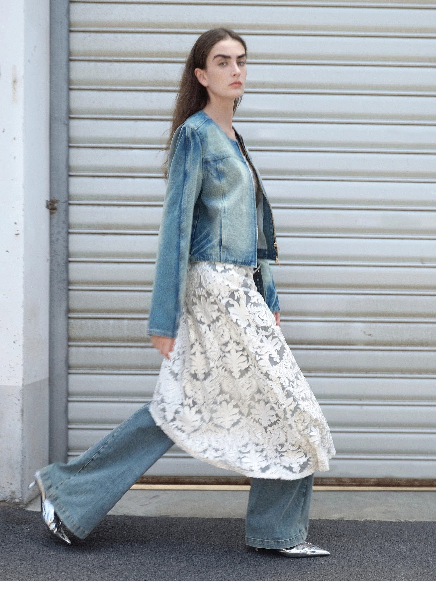 "Urban Fantasy" Retro and fashionable round neck short style comfortable slimming fragrance style denim jacket - variant_title