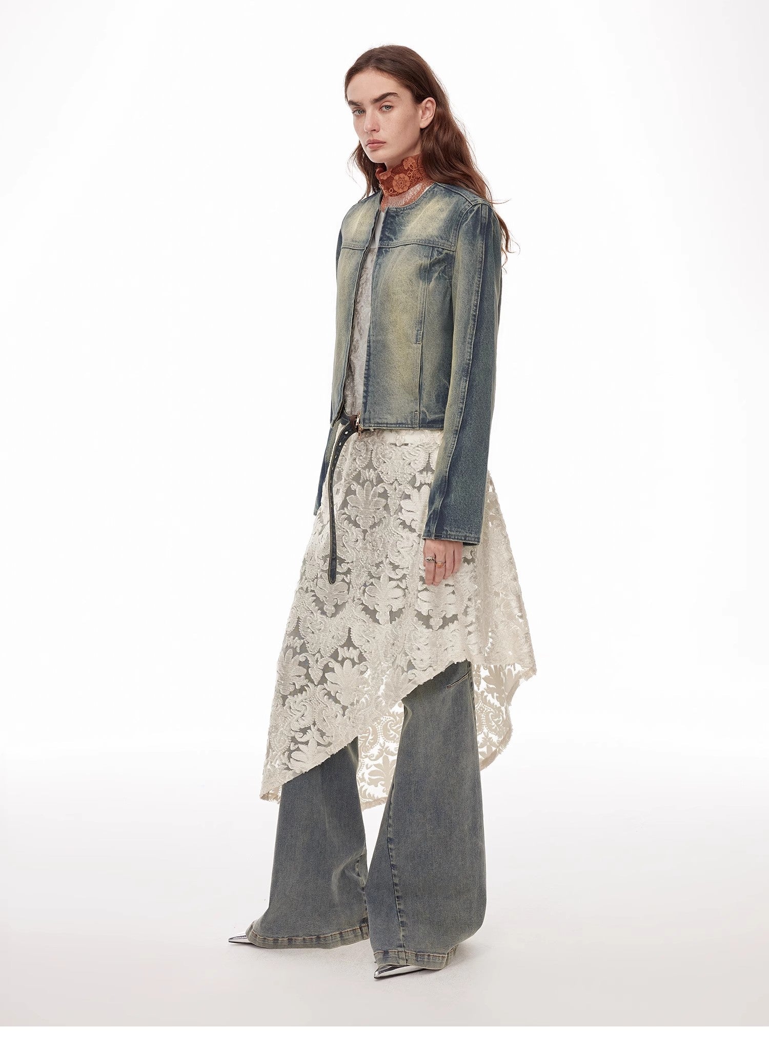 "Urban Fantasy" Retro and fashionable round neck short style comfortable slimming fragrance style denim jacket - variant_title