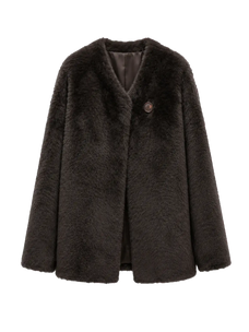 Urban Home iron ore ash Merino shearling coat front product view