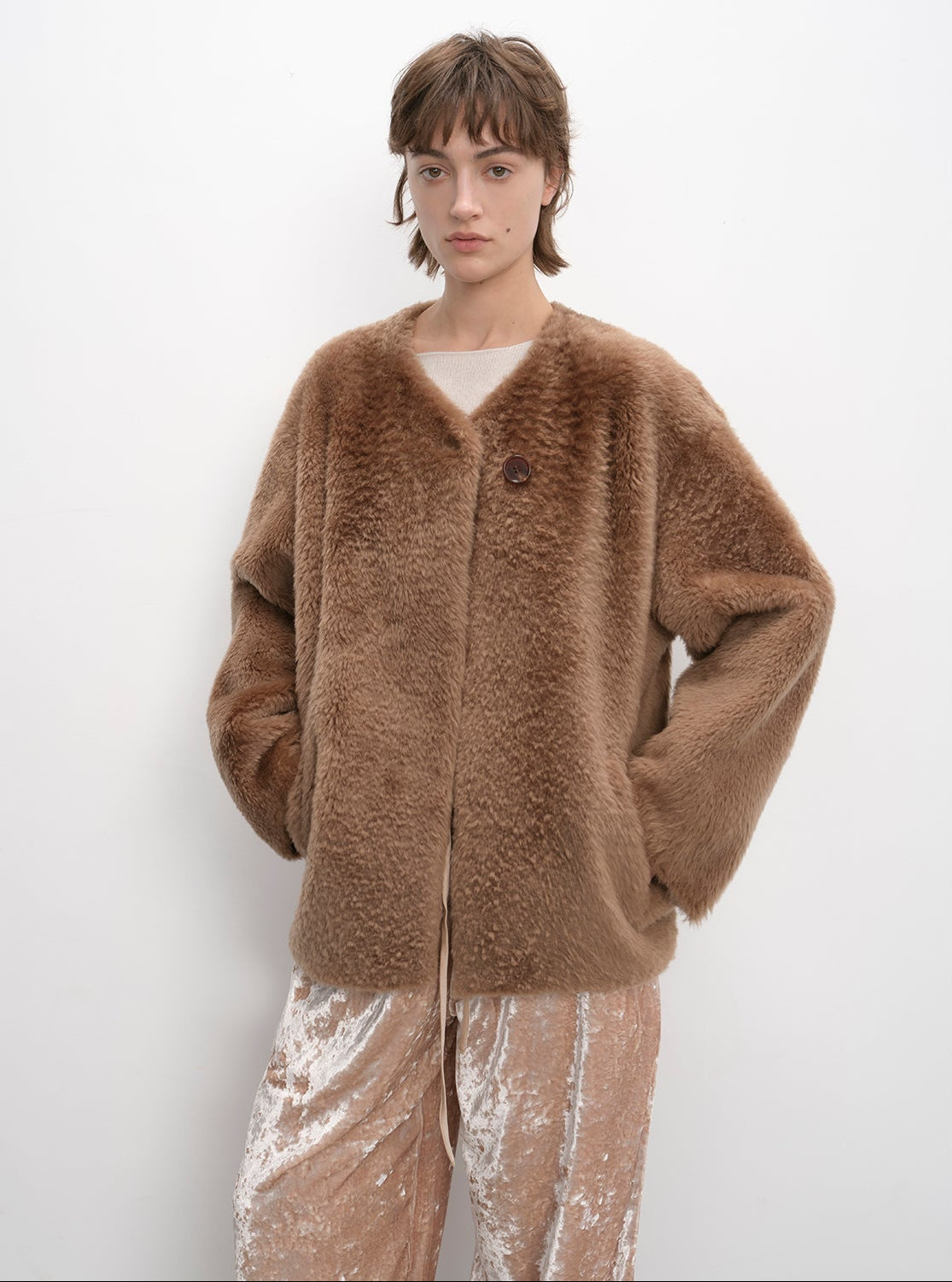 "Urban Home" Imported Merino Wool Fur Sheepskin Jacket for Women - variant_title