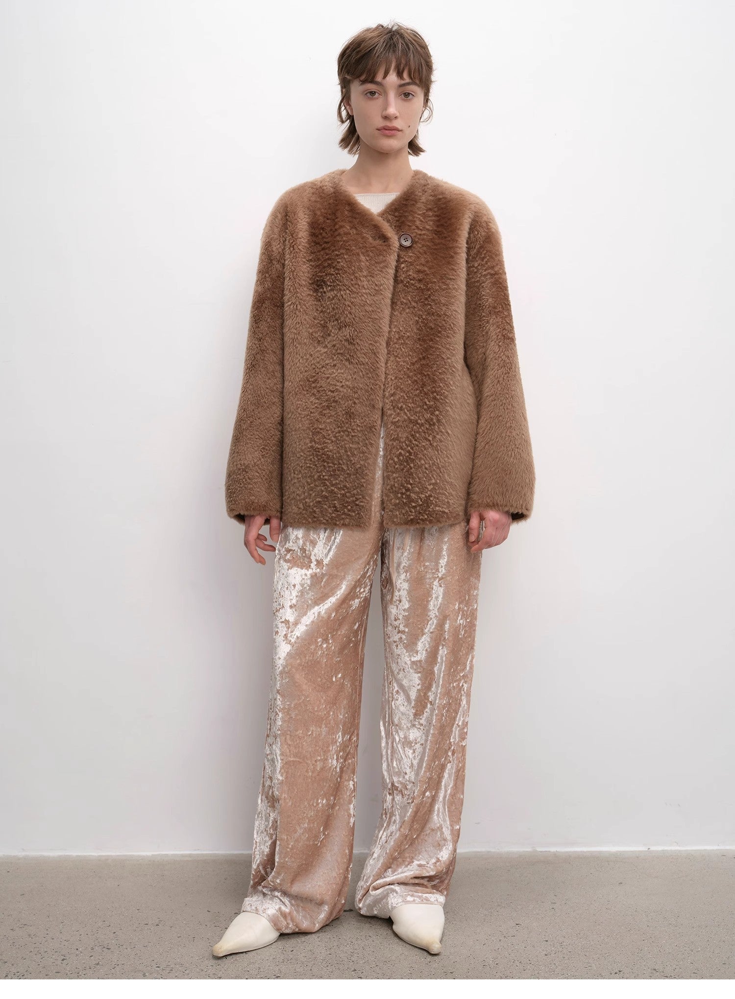 "Urban Home" Imported Merino Wool Fur Sheepskin Jacket for Women - variant_title