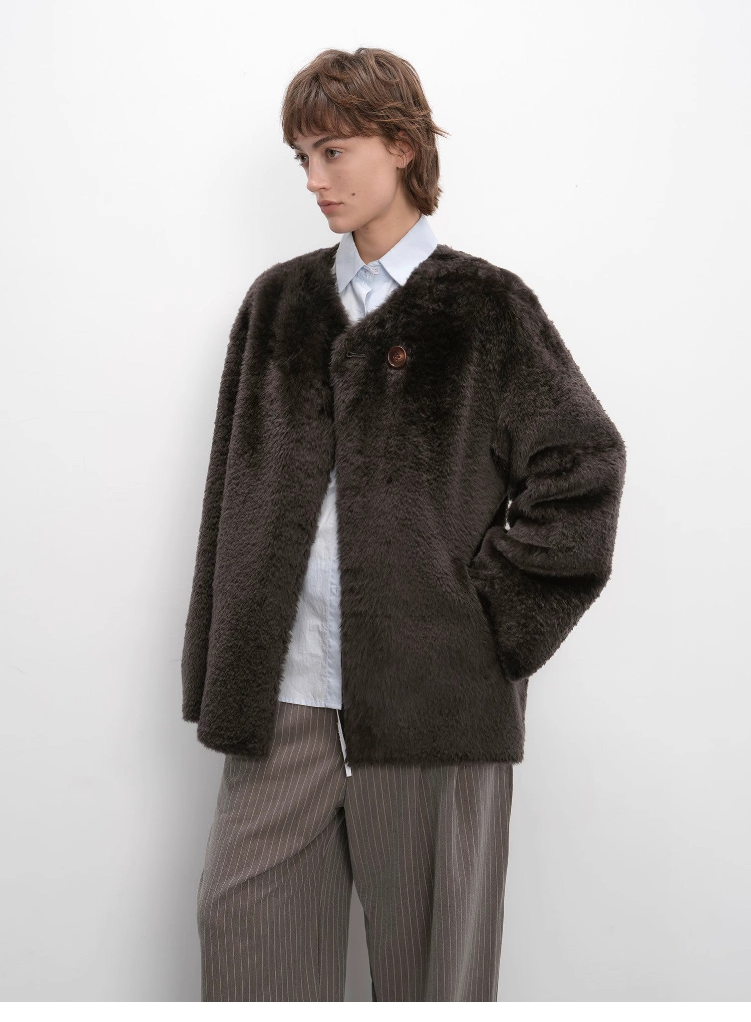"Urban Home" Imported Merino Wool Fur Sheepskin Jacket for Women - variant_title