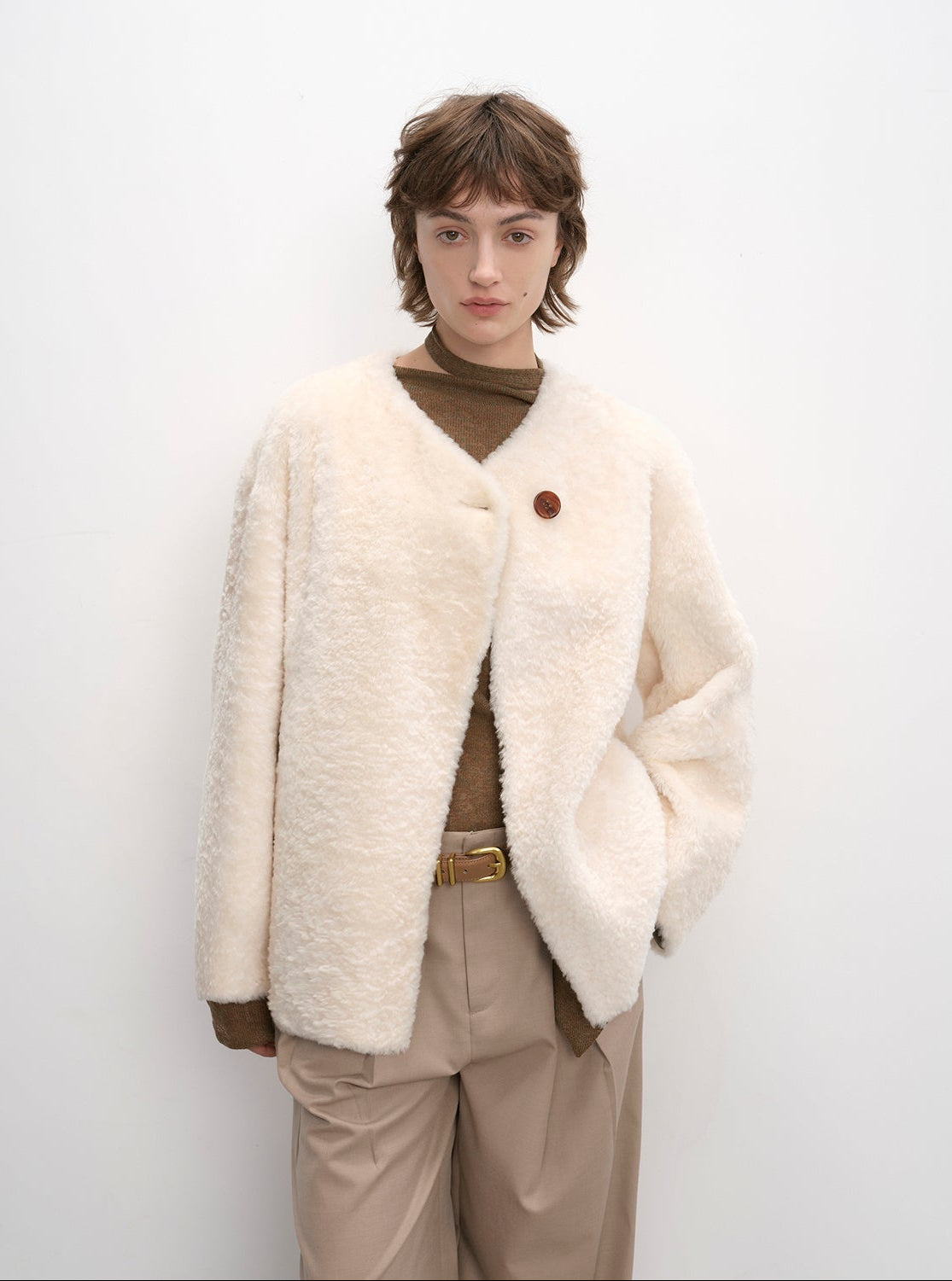 "Urban Home" Imported Merino Wool Fur Sheepskin Jacket for Women - variant_title