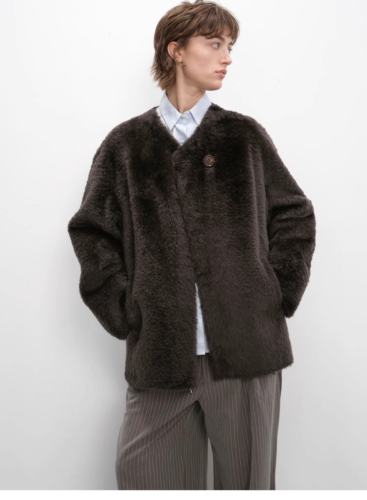 "Urban Home" Imported Merino Wool Fur Sheepskin Jacket for Women - variant_title