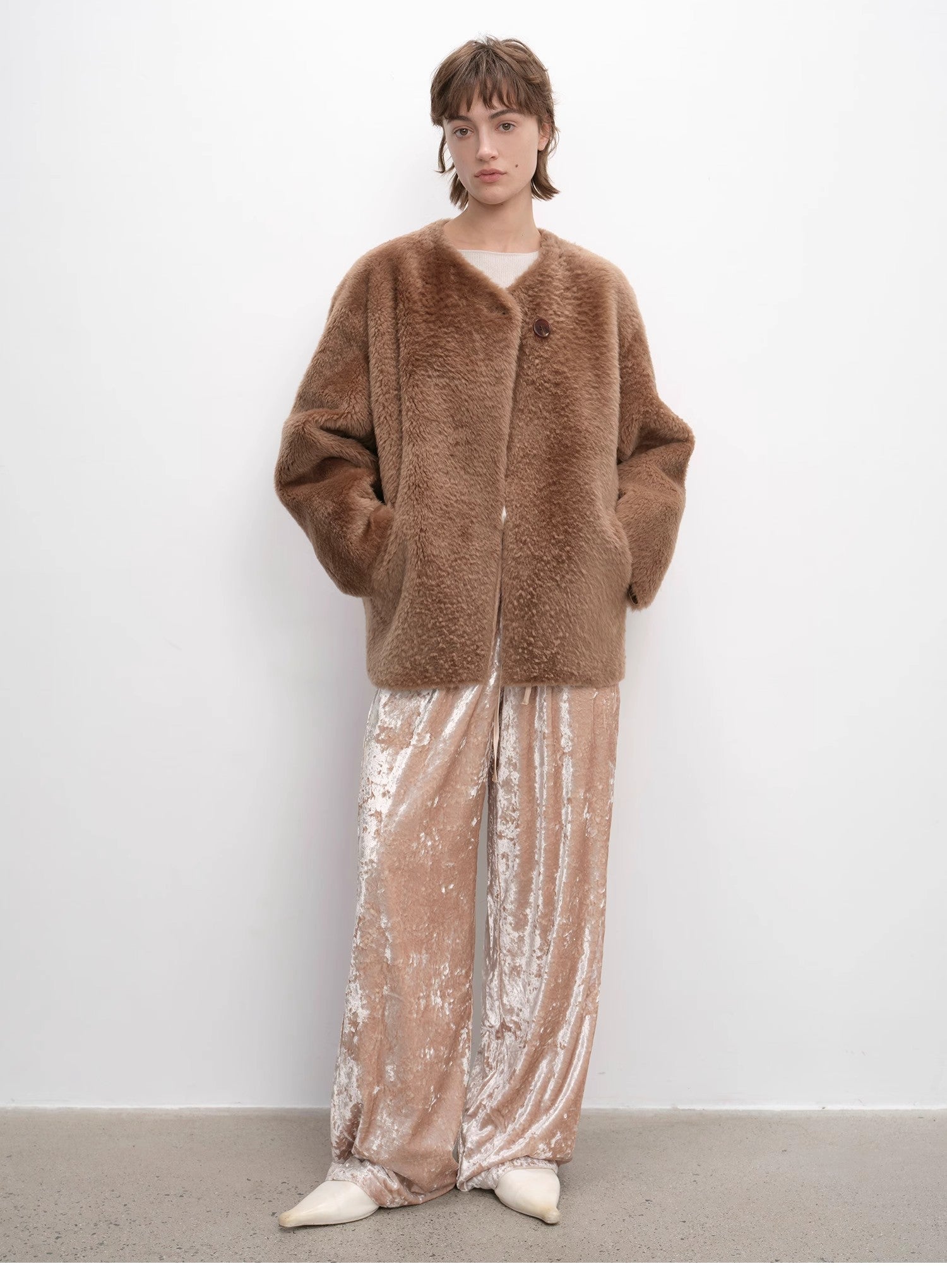 "Urban Home" Imported Merino Wool Fur Sheepskin Jacket for Women - variant_title