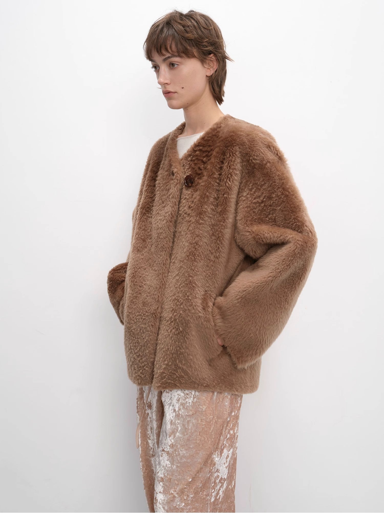 "Urban Home" Imported Merino Wool Fur Sheepskin Jacket for Women - variant_title