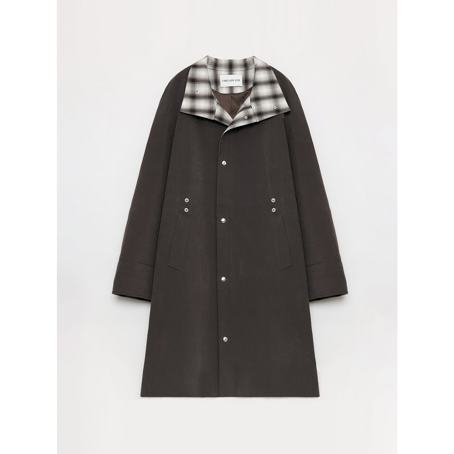 "Urban Island" Retro Plaid Mid - Length Workwear Lapel Trench Coat - variant_title