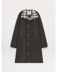 "Urban Island" Retro Plaid Mid - Length Workwear Lapel Trench Coat - variant_title