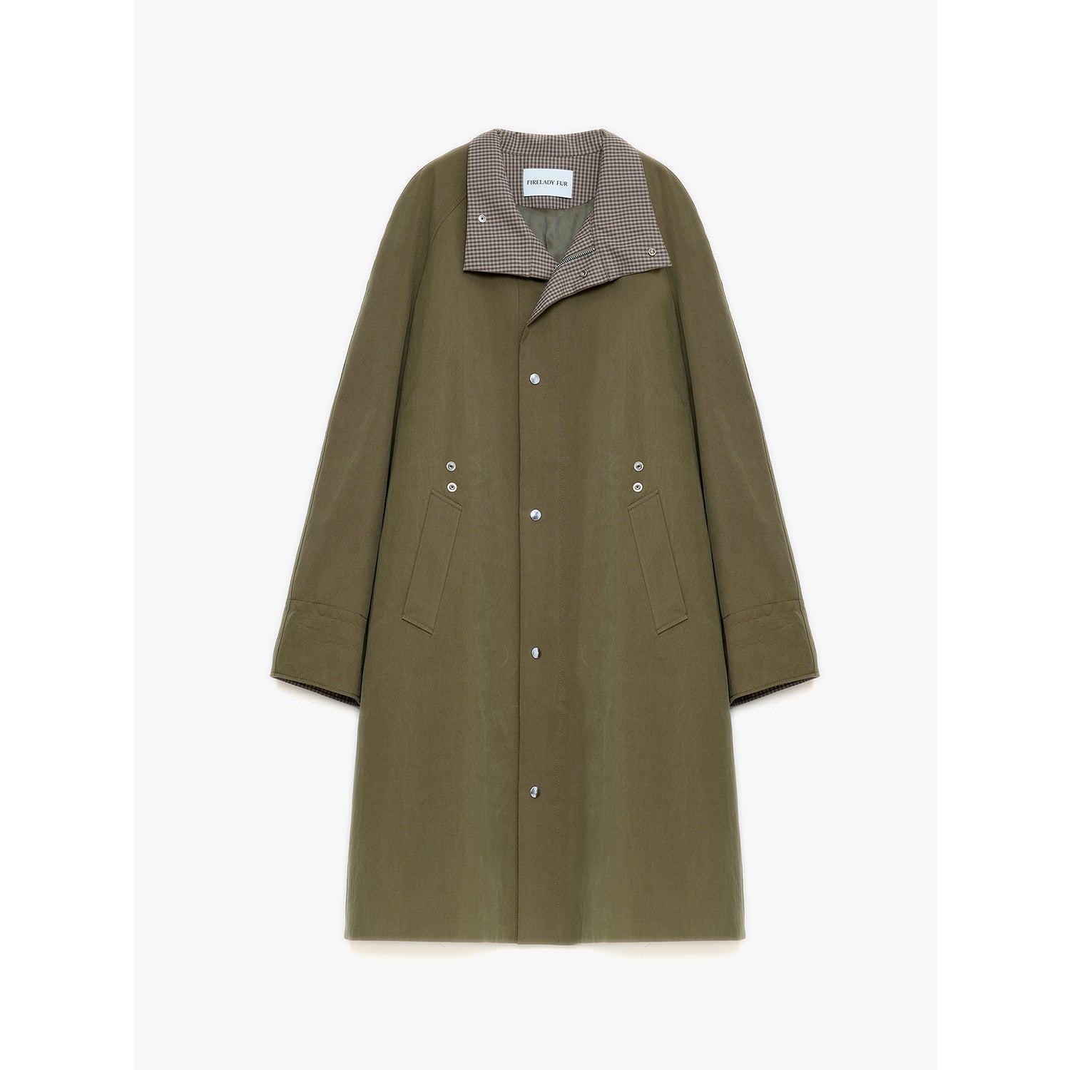 "Urban Island" Retro Plaid Mid - Length Workwear Lapel Trench Coat - variant_title