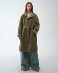"Urban Island" Retro Plaid Mid - Length Workwear Lapel Trench Coat - variant_title