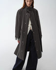 "Urban Island" Retro Plaid Mid - Length Workwear Lapel Trench Coat - variant_title