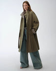 "Urban Island" Retro Plaid Mid - Length Workwear Lapel Trench Coat - variant_title
