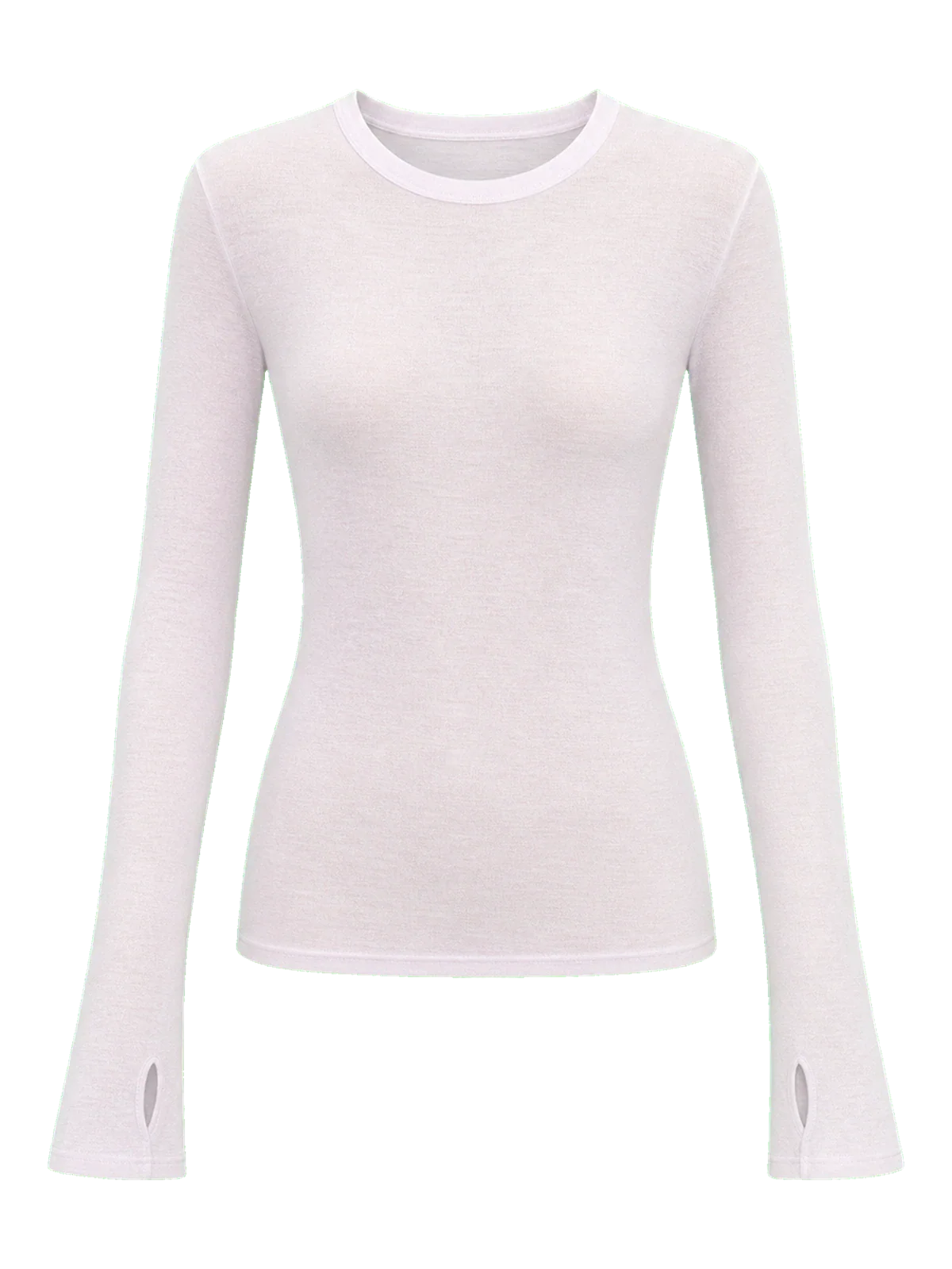 Urban Simplicity lavender wool long sleeve O-neck T-shirt product cutout