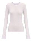 Urban Simplicity lavender wool long sleeve O-neck T-shirt product cutout