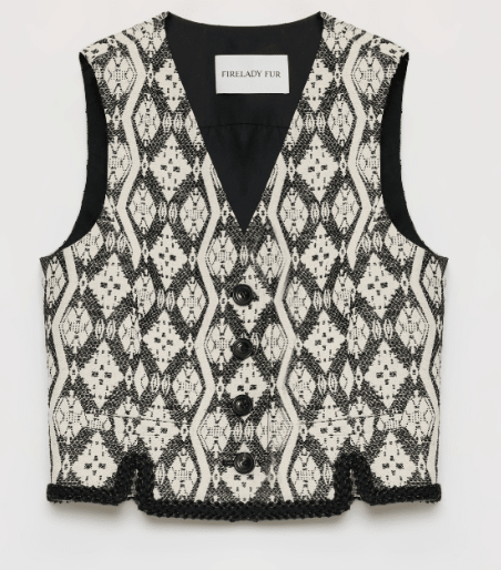 "Venice" Classical simple silhouette Italian imported jacquard ethnic style V - neck vest - variant_title