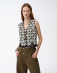 "Venice" Classical simple silhouette Italian imported jacquard ethnic style V - neck vest - variant_title